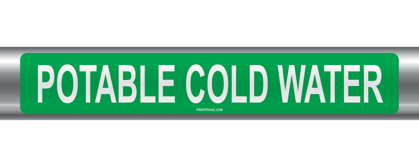 Potable Cold Water Self-Adhesive Pipe Marker PM-168
