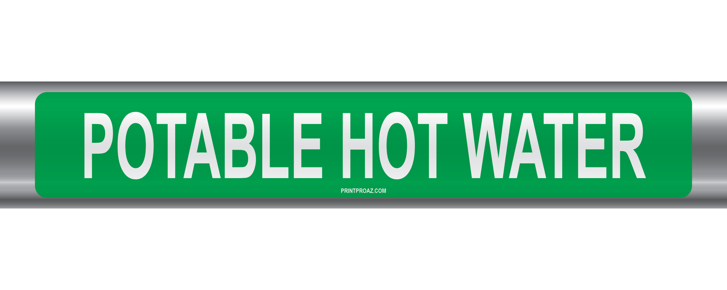 Potable Hot Water Self-Adhesive Pipe Marker PM-169