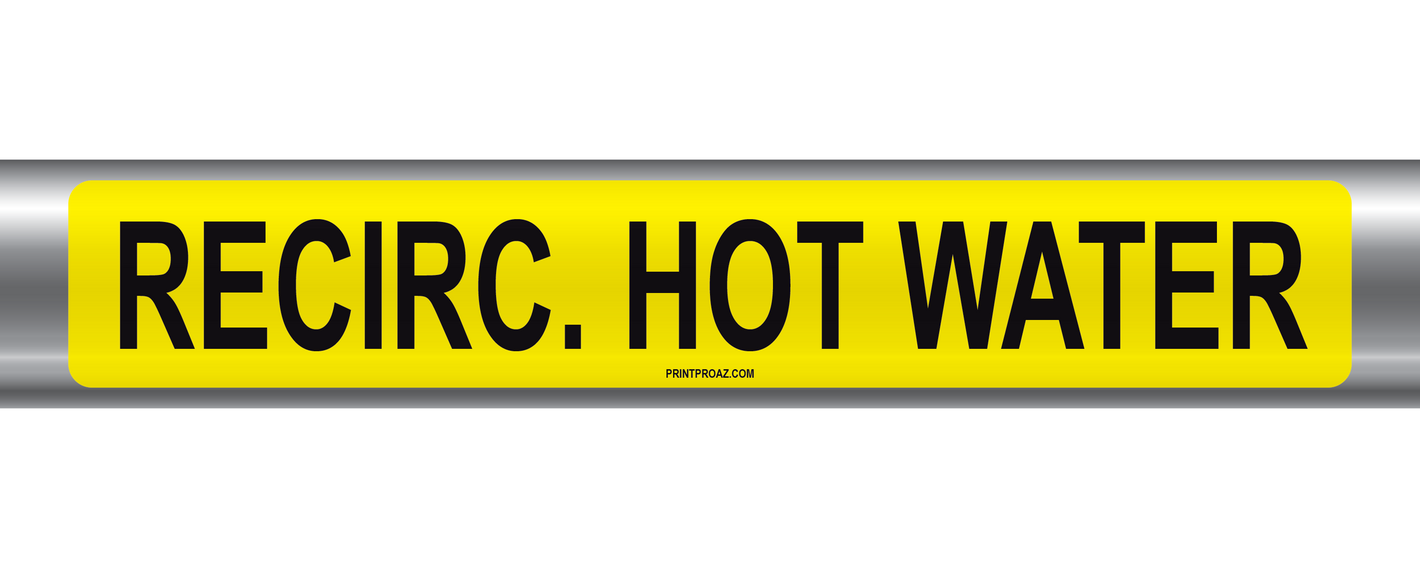 Recirc. Hot Water Self-Adhesive Pipe Marker PM-183