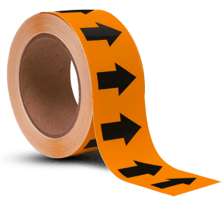 ansi orange / black arrow banding tape pipe marker