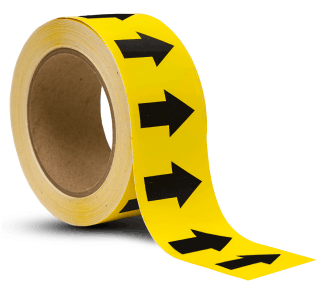 ansi yellow / black arrow banding tape pipe marker
