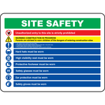 Construction PPE required unauthorized entry warning sign