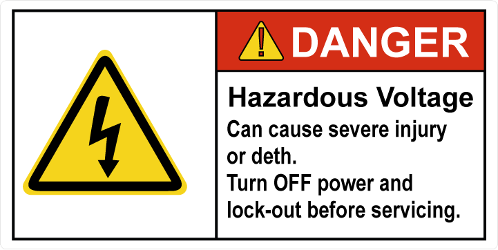 Hazardous Voltage. Can Cause Severe Injury Or Death, Turn Off Power And Lock-Out Before Servicing.