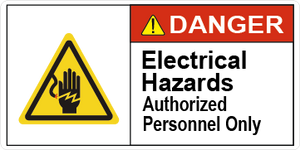 Electrical Hazards Authorized Personnel Only, Vinyl Decal, PUV-002-007