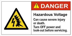 Hazardous Voltage. Can Cause Severe Injury Or Death, Turn Off Power And Lock-Out Before Servicing. (With Arc Flash Symbol)