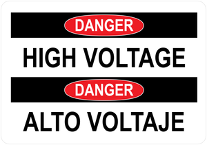 High Voltage (Bilingual), Vinyl, PUV-140 DC Solar Label