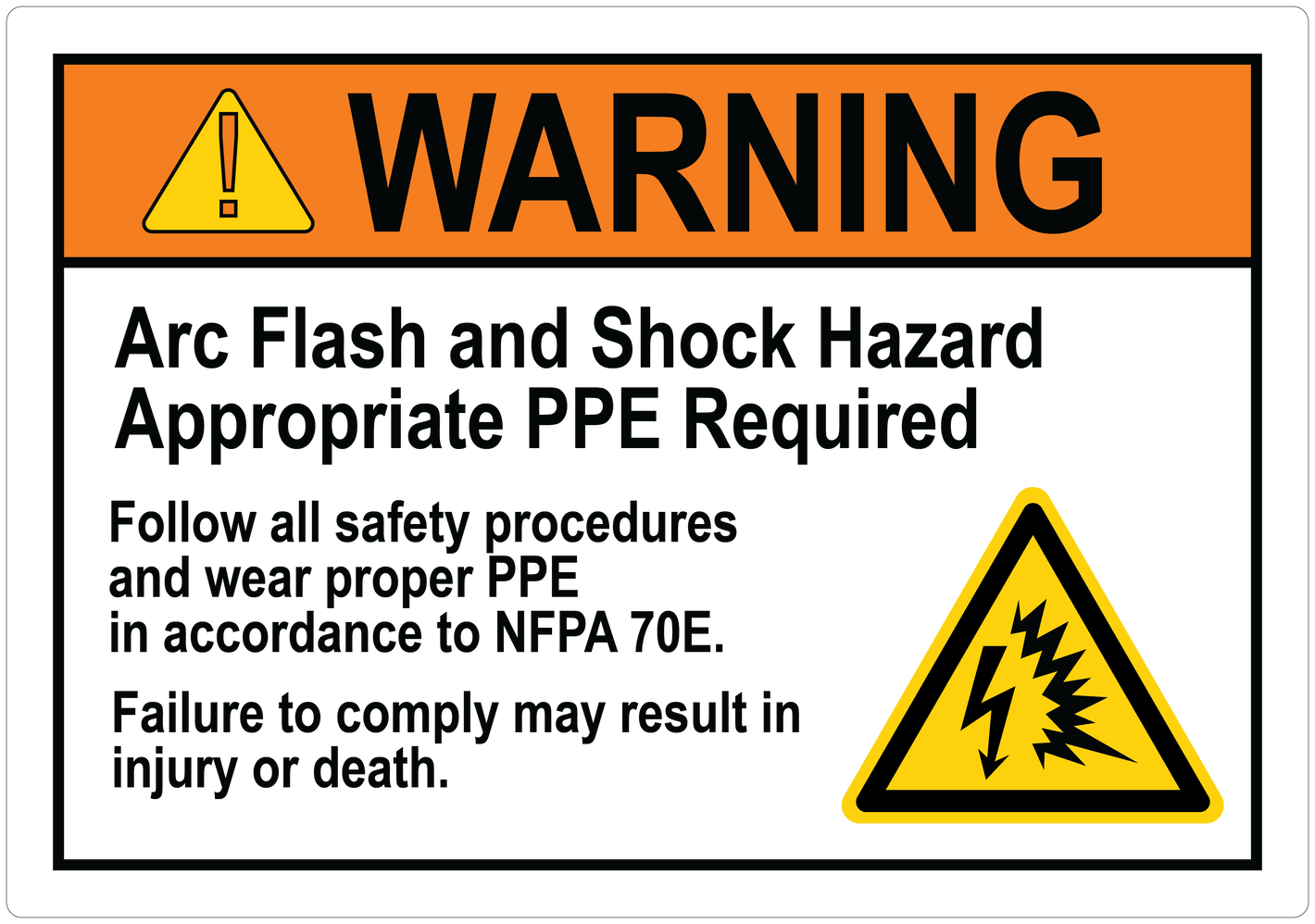 Warning Label: Arc Flash And Shock Hazard. (PUV-317 - PUV-321)