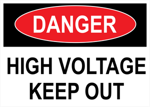 High Voltage Keep Out, Vinyl Decal, PUV-059