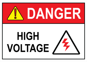 Danger Label: High Voltage (With Graphic), Vinyl Decal, PUV-091 - PUV-095