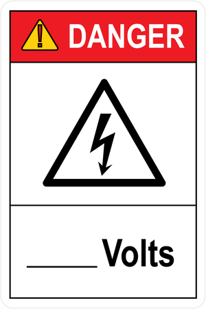 ___ Volts with Symbol, Vinyl Decal, PUV-107