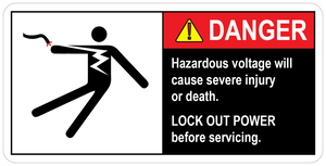 Hazardous Voltage Will Cause Severe Injury Or Death, Vinyl, PUV-026