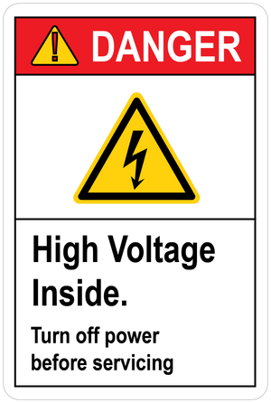 High Voltage Inside Turn Off Power Before Servicing, Vinyl, PUV-096