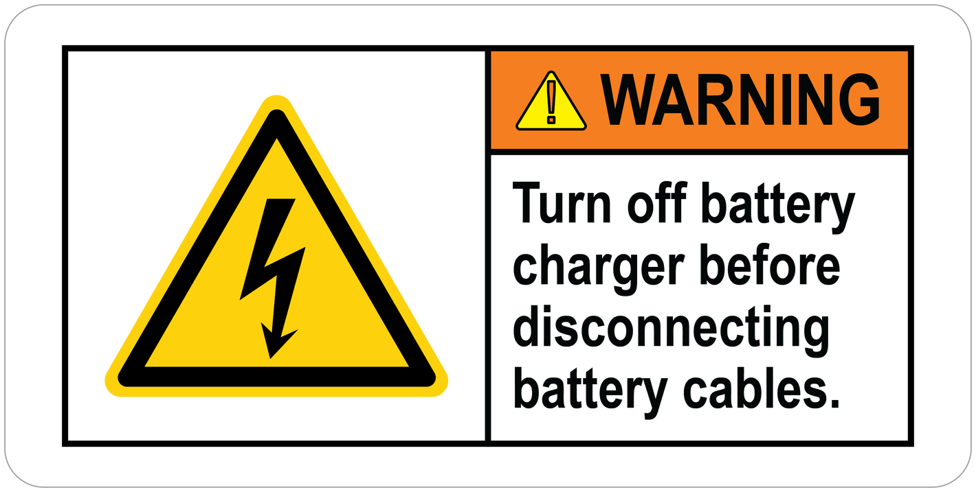 Warning Label: Turn Off Battery Charger Before Disconnecting Battery Cables. (PUV-349 - PUV-354)
