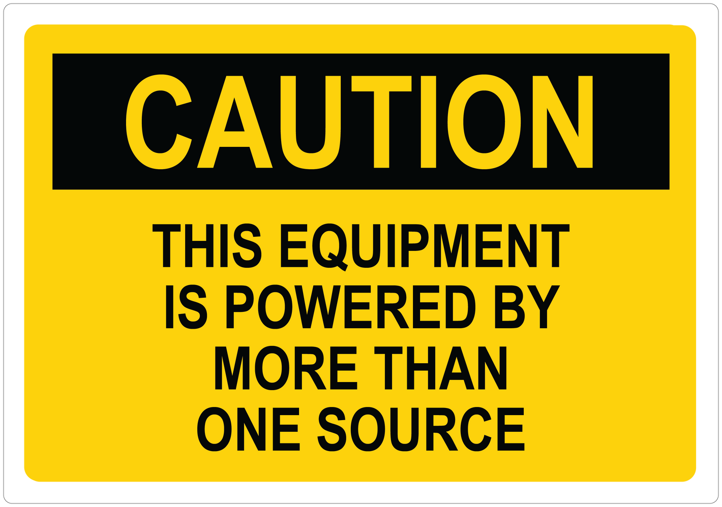 Caution Sign: This Equipment Is Powered By More Than One Source.(PUV-371 - PUV-373)