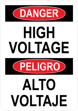 Bilingual Danger Label: High Voltage/Alto Voltaje. PUV-214 - PUV-218