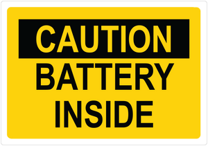 Caution Sign : Battery Inside.(PUV-378 - PUV-379)