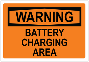 Warning Sign: Battery Charging Area.(PUV-385 - PUV-388)