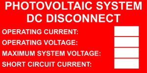 1.5x3  Photovoltaic System DC Disconnect - PV-097 Plastic