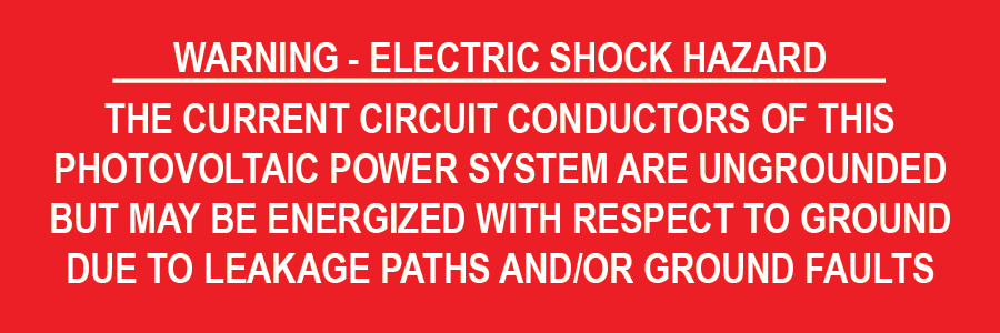 1x3 Warning - Electric Shock Hazard PV-277 Plastic