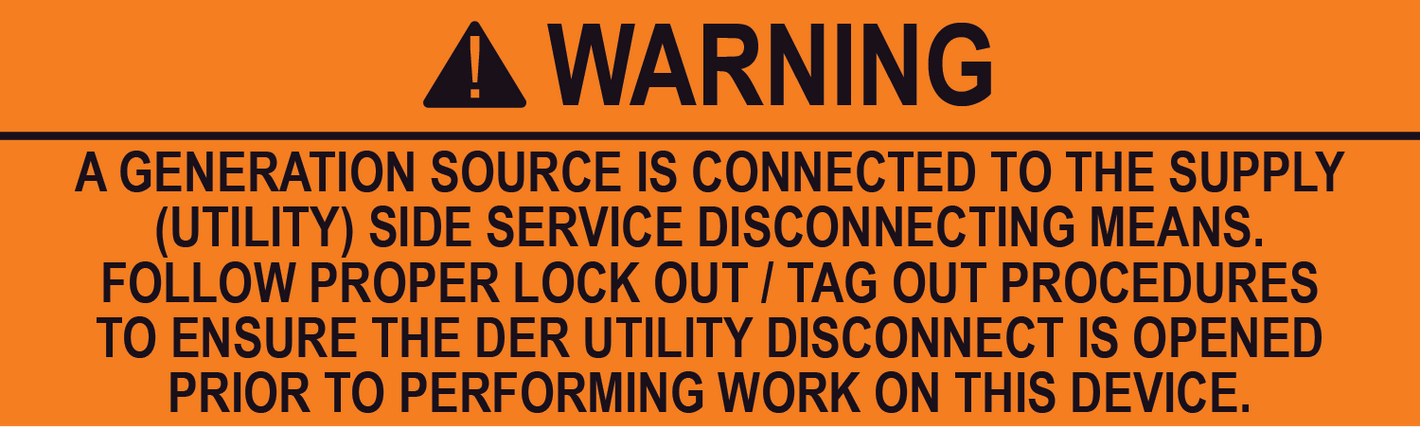 1.5x5 Solar Warning Label PV-300 Plastic