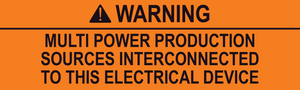 1.5x5 Solar Warning Label PV-301 Plastic