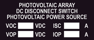 1.5x3.5 Photovoltaic Array DC Disconnect Switch PV-308 Plastic