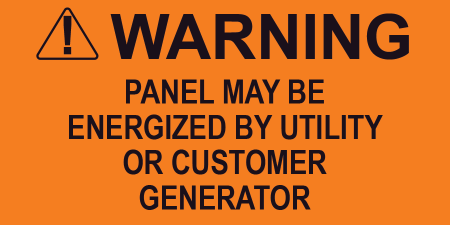 1.5x3 Solar Warning Label PV-314 Plastic