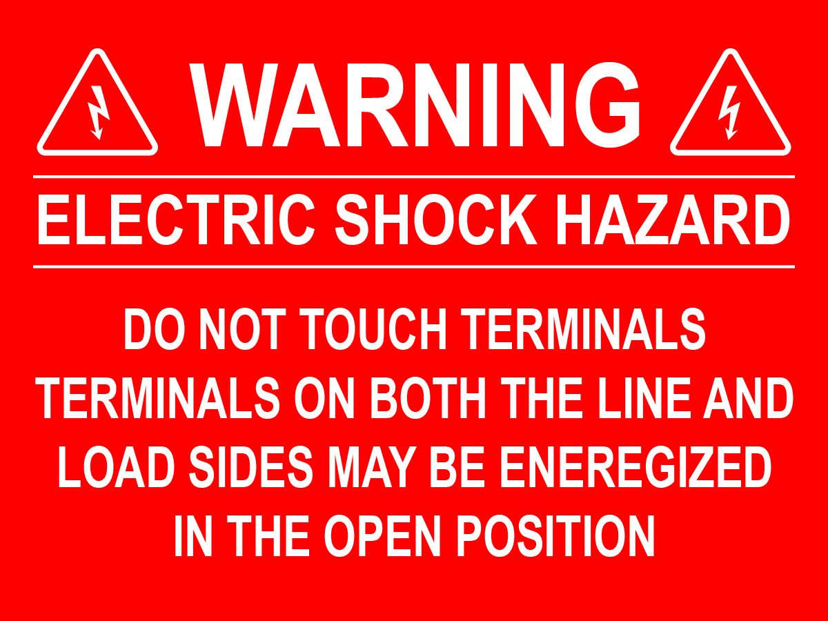 3X4 Warning Electrical Shock Hazard PV-319 Plastic