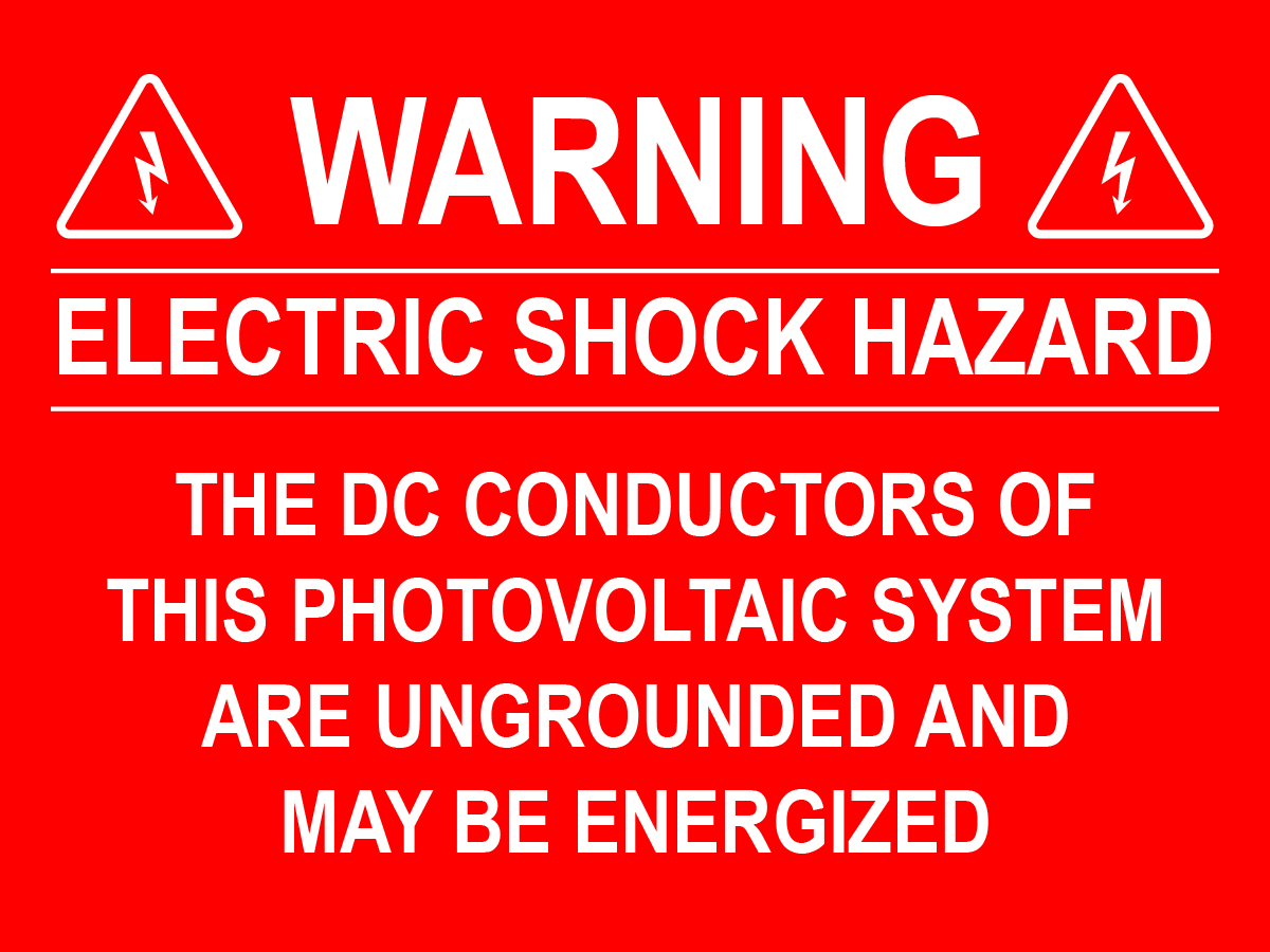 3X4 Warning Electric Shock Hazard PV-323 Plastic