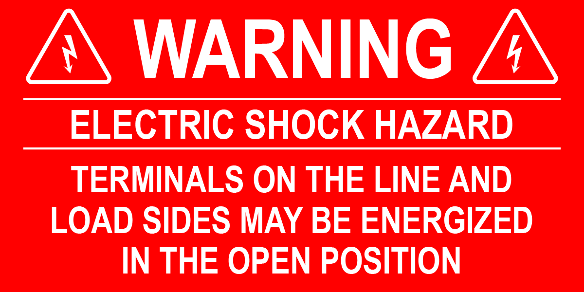 2X4 Warning Electric Shock Hazard PV-333 Plastic