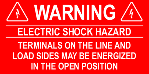 2X4 Warning Electric Shock Hazard PV-333 Plastic