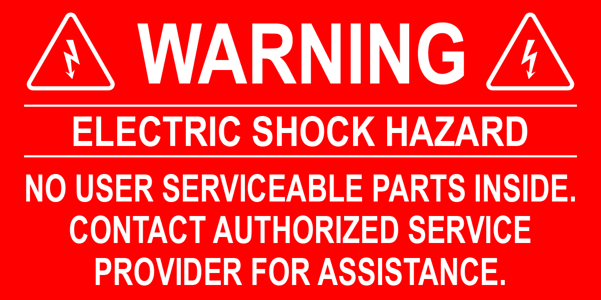 2X4 Warning Electric Shock Hazard PV-335 Plastic