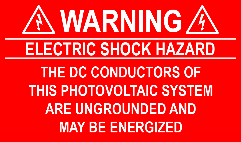 1.625X2.75 Warning Electric Shock Hazard PV-357 Plastic