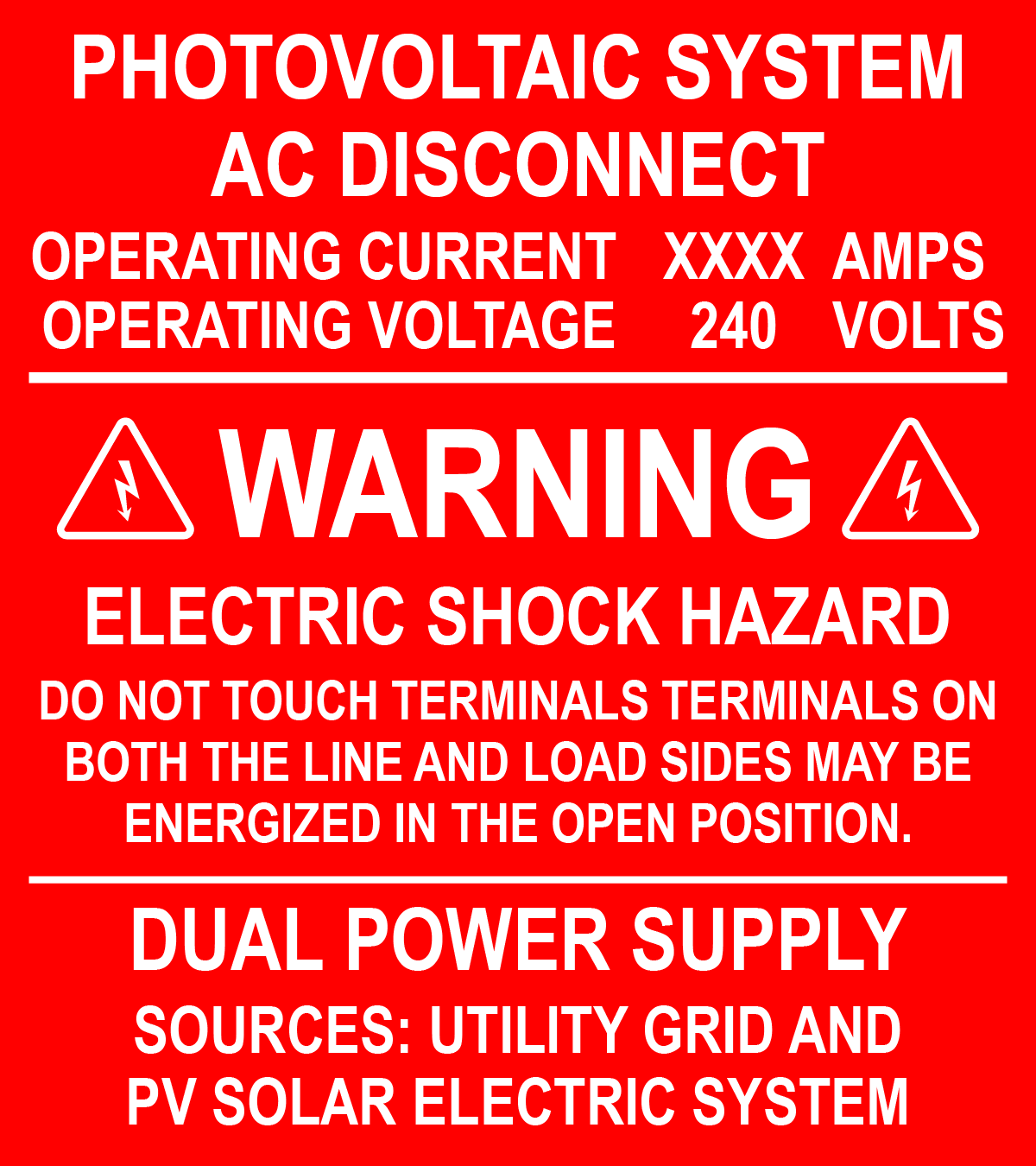 4X4.5 Photovoltaic System AC Disconnect PV-411 Plastic