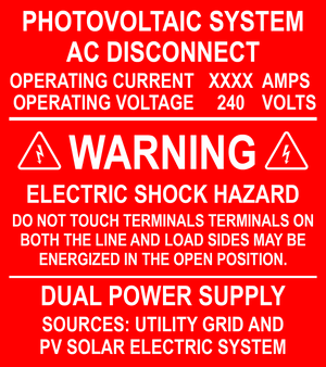 4X4.5 Photovoltaic System AC Disconnect PV-411 Plastic