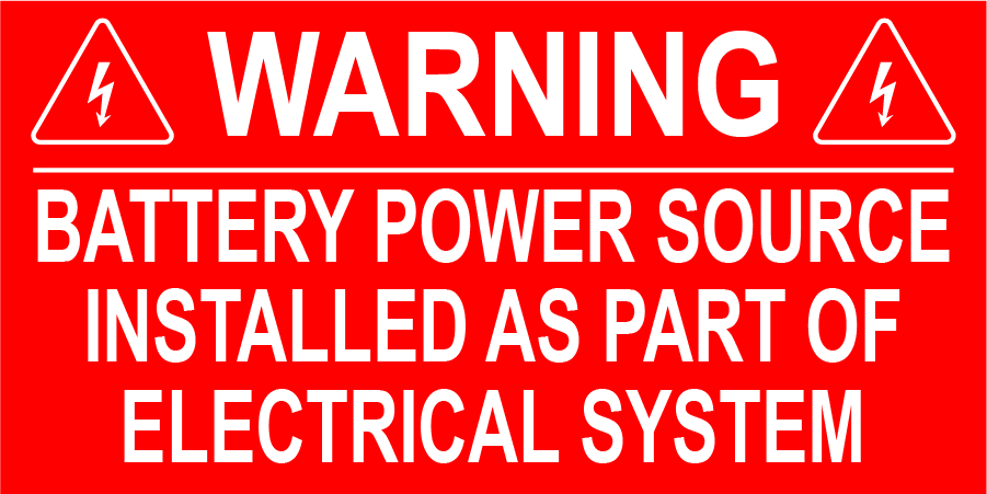 1.5X3 Solar Warning Placard PV-438 Plastic