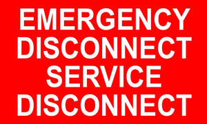 5x3, Emergency Disconnect Service Disconnect, PV-598
