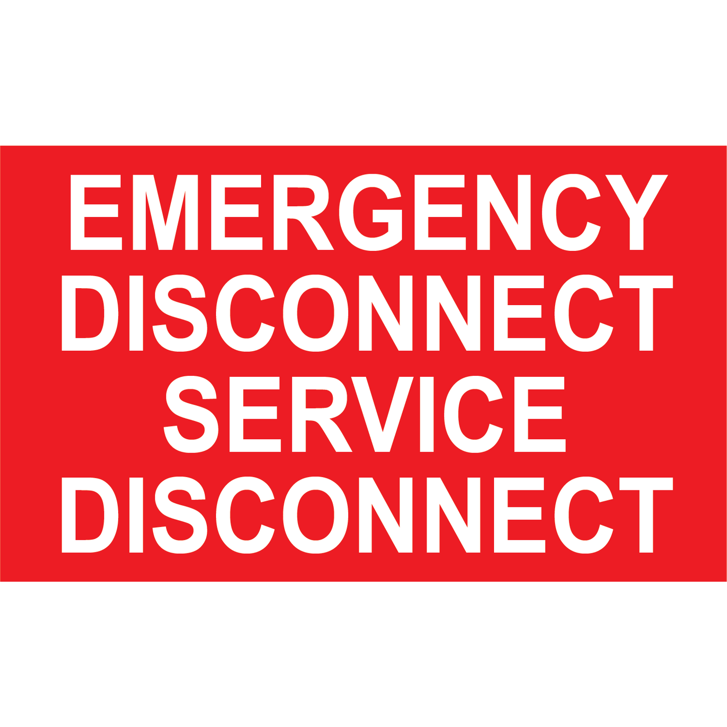 5x3, Emergency Disconnect Service Disconnect, Plastic Solar Labels, PV-451