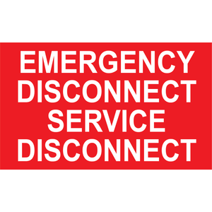5x3, Emergency Disconnect Service Disconnect, Plastic Solar Labels, PV-451