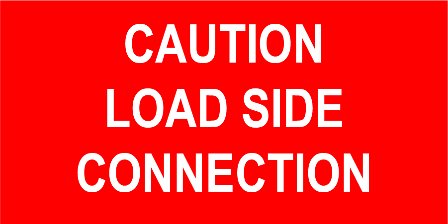 1.5X3 Caution Load Side Connection PV-453 Plastic