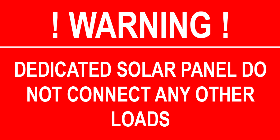 1.5X3 Solar Warning Placard PV-470 Plastic