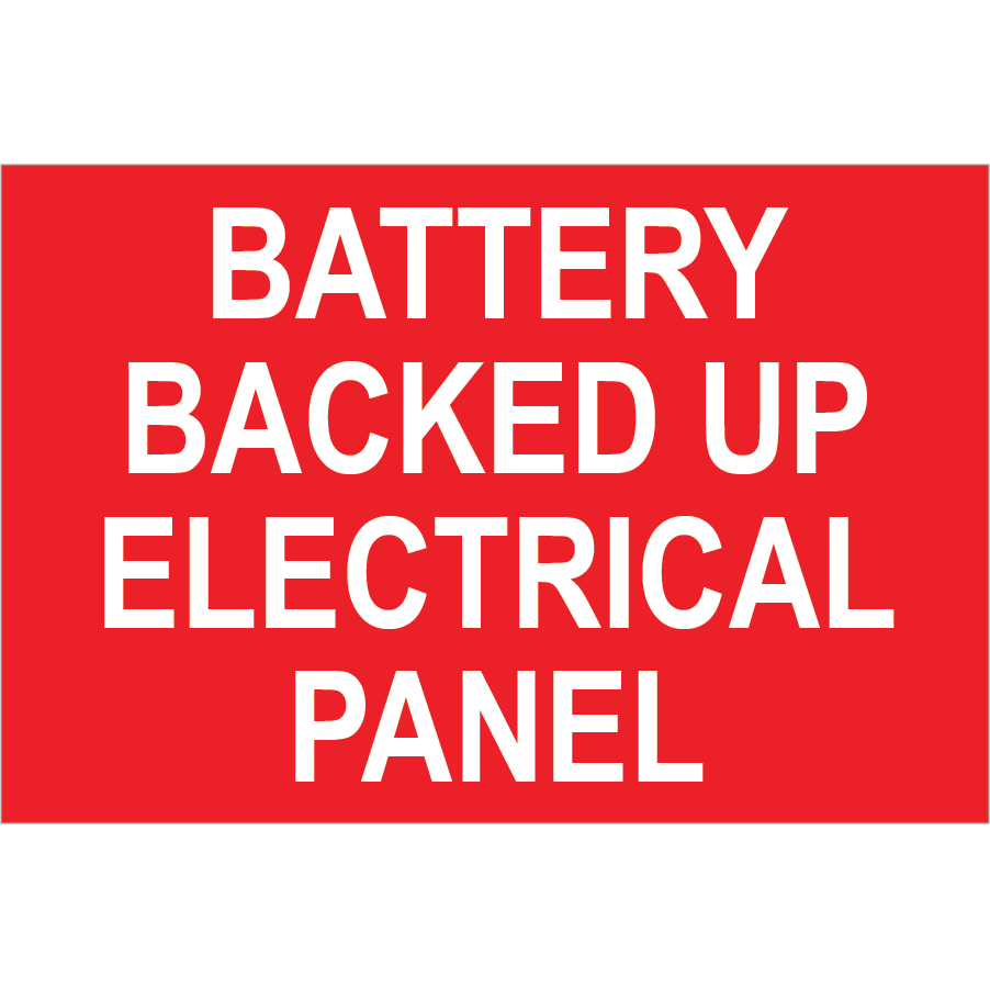 2x3 Battery Backed Up Electrical Panel PV-522 Plastic Solar Labels