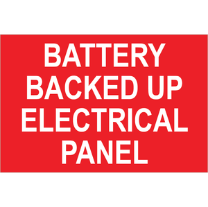 2x3 Battery Backed Up Electrical Panel PV-522 Plastic Solar Labels