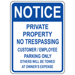 Private property parking only tow away notice sign