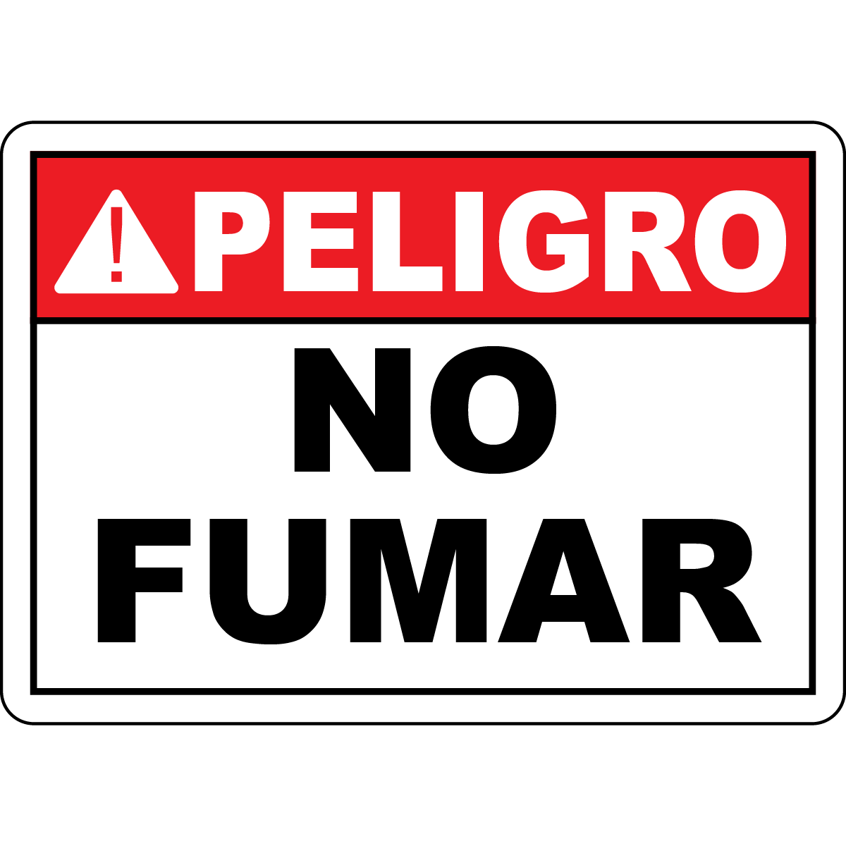 Peligro no fumar Spanish danger safety sign