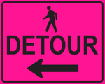 Pedestrian detour left arrow MUTCD M4-9b OSHA sign for sidewalk closure safety