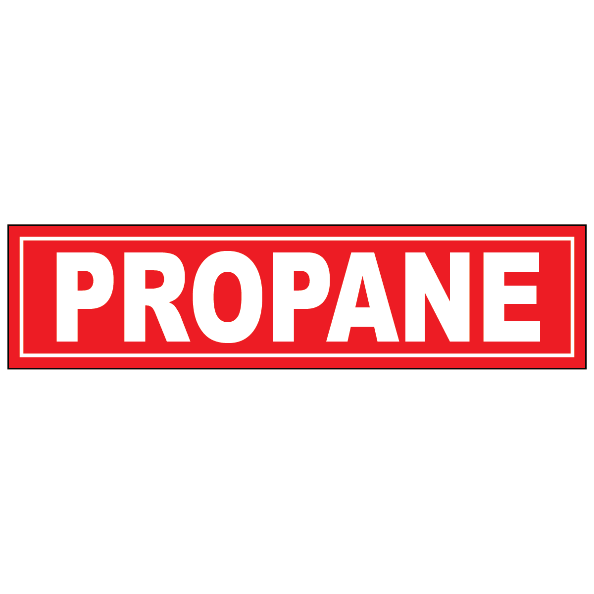 Propane vinyl label for identifying cylinders, tanks, piping, and gas storage areas safely