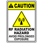 Caution RF radiation avoid prolonged exposure sign