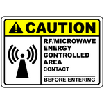 Caution RF microwave controlled area contact before entry