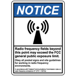 Notice RF exposure beyond this point safety sign